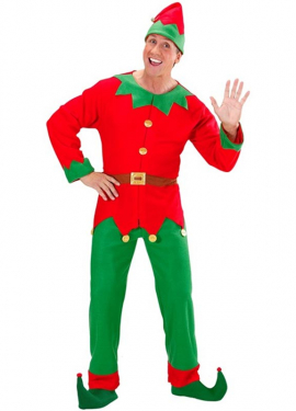 Disfraz de Elfo Ayudante de Santa Claus para hombre