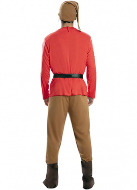 Fato de anão de conto de fadas vermelho para homens Fato de anão de conto de fadas vermelho para homens