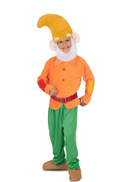 Fato de anão laranja com chapéu para criança Fato de anão laranja com chapéu para criança