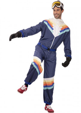 Fato de esquiador azul com cinto para homem Fato de esquiador azul com cinto para homem