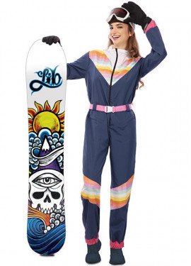 Blue skier costume with belt for women Blue skier costume with belt for women