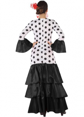 Black and white flamenco or Sevillana costume for women Black and white flamenco or Sevillana costume for women