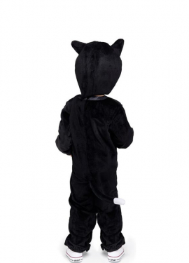 Fato de gato preto com capuz para bebé e criança Fato de gato preto com capuz para bebé e criança