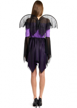 Fato de fada gótica roxa para mulheres