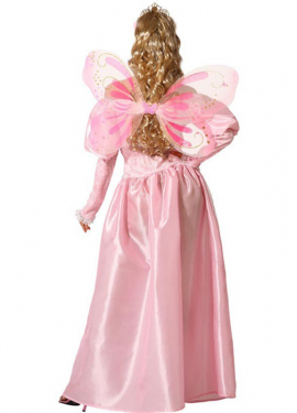 Pink Fairy Godmother Costume with Wand for Women