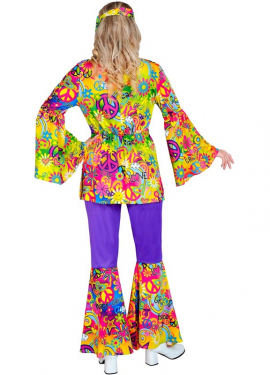 Fato hippie da moda dos anos 60, paz e amor para mulheres Fato hippie da moda dos anos 60, paz e amor para mulheres
