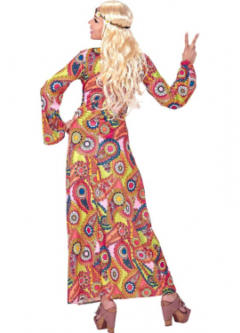 Fato de hippie com figuras multicoloridas para mulher Fato de hippie com figuras multicoloridas para mulher