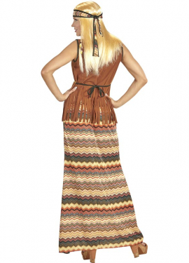 Disfraz de Hippie franjas de colores para mujer Disfraz de Hippie franjas de colores para mujer