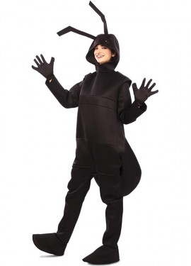Fato de formiga preta com capuz e luvas para adulto