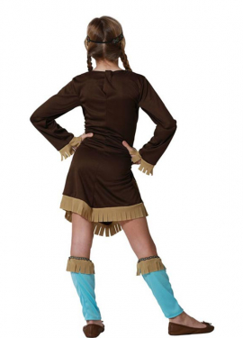 Blue Indian costume with fringes for girls