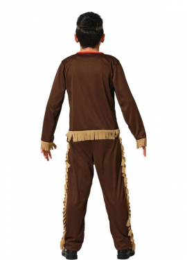 Red Indian costume with fringes for children