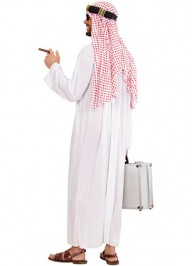 Costume de cheikh arabe millionnaire pour homme