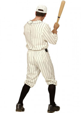 White 1930s Baseball Player Costume for Men