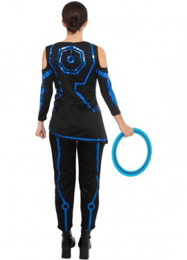 Black and blue video game player costume for women Black and blue video game player costume for women
