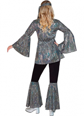 Fato de discoteca Silver Waves feminino dos anos 70