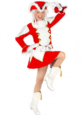 Red and White Majorette Costume with Hat for Women