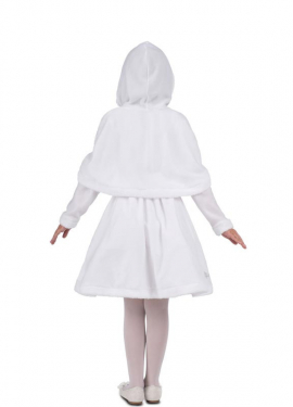 White Mother Christmas costume with hood for girls White Mother Christmas costume with hood for girls