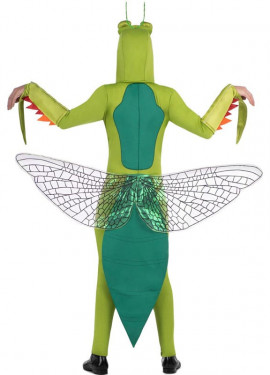 Fantasia adulta de louva-a-deus verde com capuz e asas Fantasia adulta de louva-a-deus verde com capuz e asas
