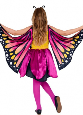 Fato de borboleta rosa com asas para meninas