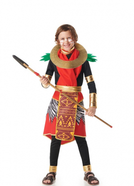 Disfraz de Masai Africano rojo elegante para niños