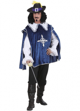 Blue and white musketeer costume for men Blue and white musketeer costume for men