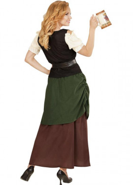 Fato de moça medieval com cinto para mulher Fato de moça medieval com cinto para mulher