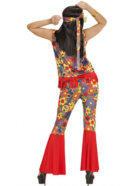 Fato de mulher hippie com fita e medalhão para mulher Fato de mulher hippie com fita e medalhão para mulher
