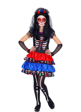 Catrina Skeleton Bride Costume for Girls Catrina Skeleton Bride Costume for Girls