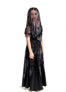 Fato de noiva gótica com véu para meninas Fato de noiva gótica com véu para meninas