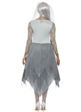 traje cinza Zombie Bride para as mulheres