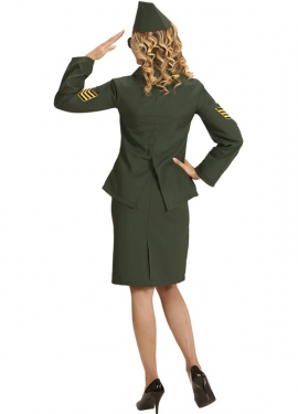 Fato de oficial da Marinha verde para mulher