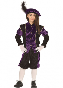 Disfraz de Paje Real lila para niños