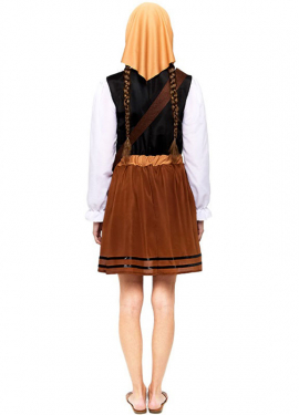 Disfraz de Pastorcilla Aldeana marrón para mujer