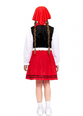 Disfraz de Pastorcilla Aldeana roja para niña