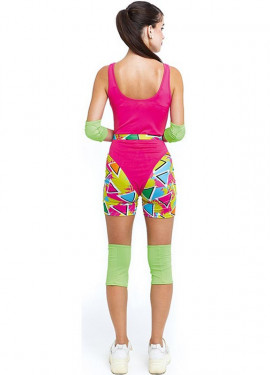 Disfraz de gimnasta de los 80 de colores para mujer por 26,75 €