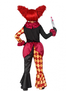 Fato de Palhaço Macabro Xadrez para Meninas