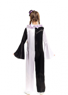 Scary Clown Costume with Hat for Girls