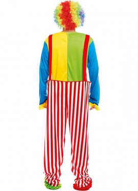 Striped Rainbow Clown Costume for Men Striped Rainbow Clown Costume for Men
