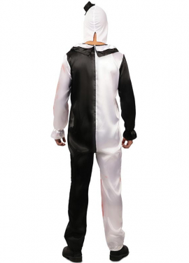 Black and white clown costume with fake blood for men Black and white clown costume with fake blood for men