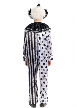 Black and white scary clown costume for men