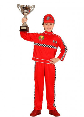 Red Formula 1 Driver costume with hat for children Red Formula 1 Driver costume with hat for children