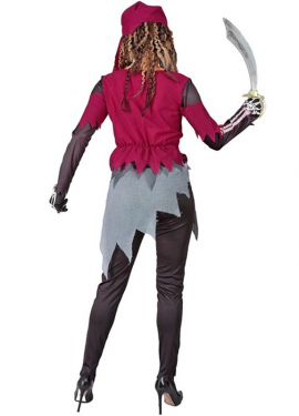 Fato de pirata esqueleto grumete feminino