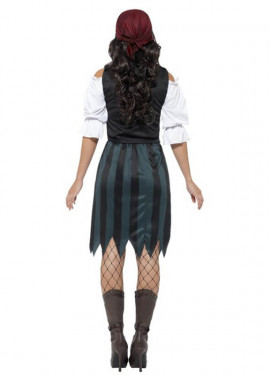 Déguisement de Capitaine Pirate des Mers Bleu pour femme