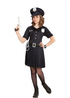 Fato de policial com boné para meninas