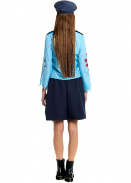 Zombie Police Costume with Cap for Women