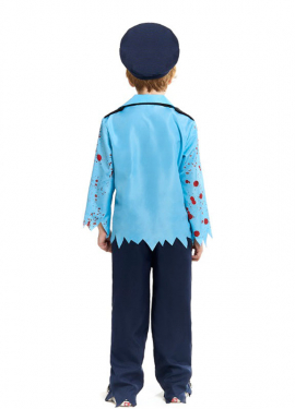 Zombie Police Costume with Cap for Boys Zombie Police Costume with Cap for Boys