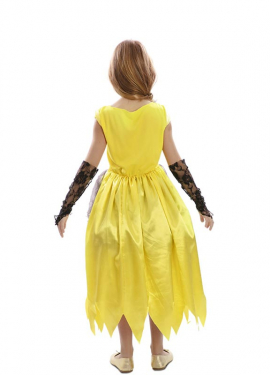 Fato de princesa zumbi amarela para meninas Fato de princesa zumbi amarela para meninas
