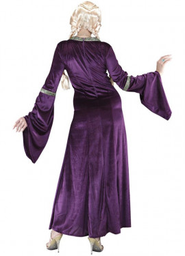 Fato de princesa medieval roxo e cinza para mulher Fato de princesa medieval roxo e cinza para mulher