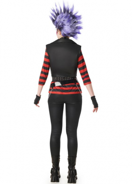 Costume punk a righe da donna