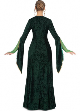 Fato de Rainha Dragão Verde com Tiara para Mulher Fato de Rainha Dragão Verde com Tiara para Mulher